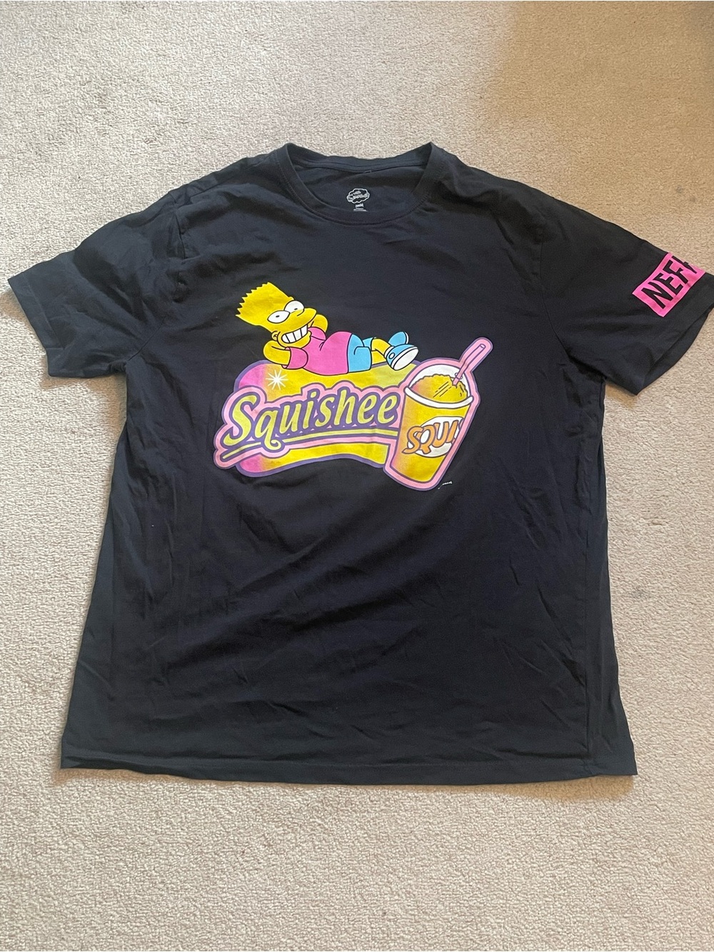 NEFF large black t-shirt squishee with bart simpson